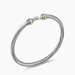 David Yurman Silver and Gold Buckle Cable Bracelet